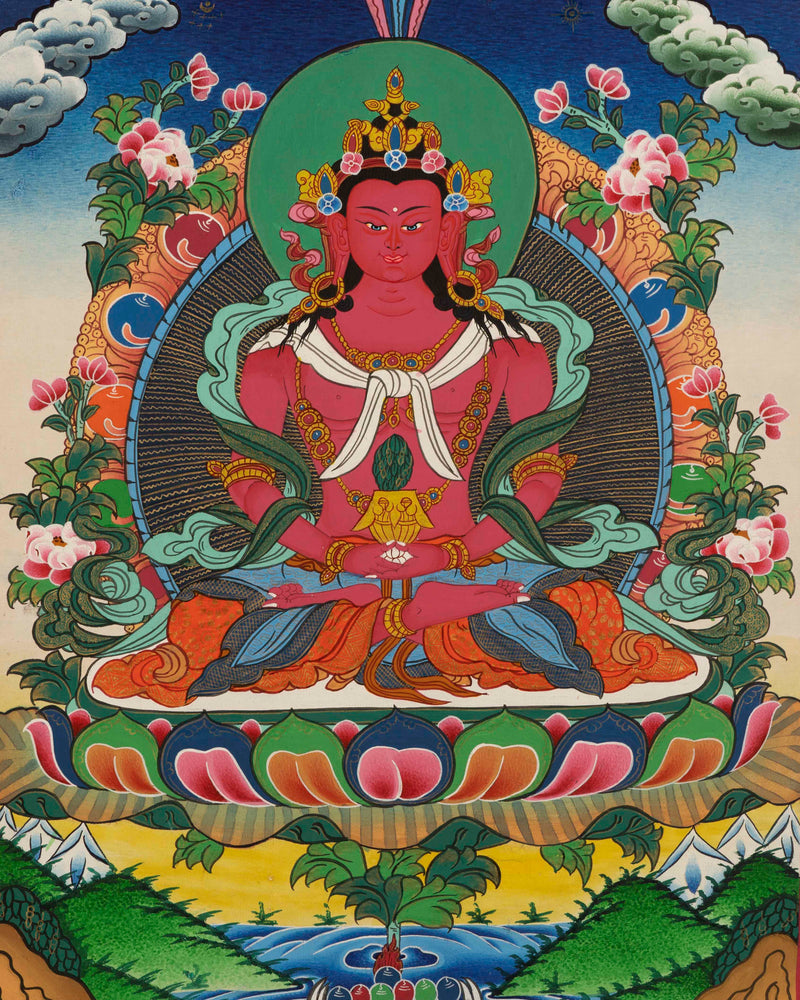 Red Amitayus Buddha Thangka