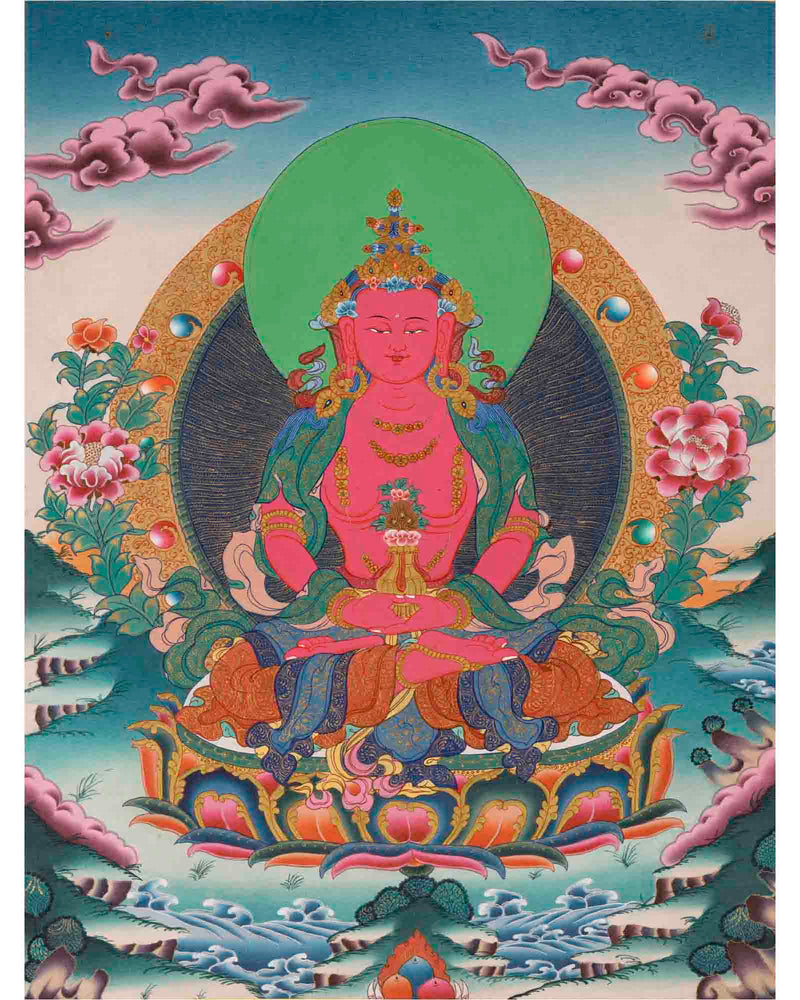 Red Amitayus Buddha Thangka