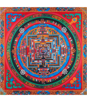 Red Kalachakra Mandala Thangka 