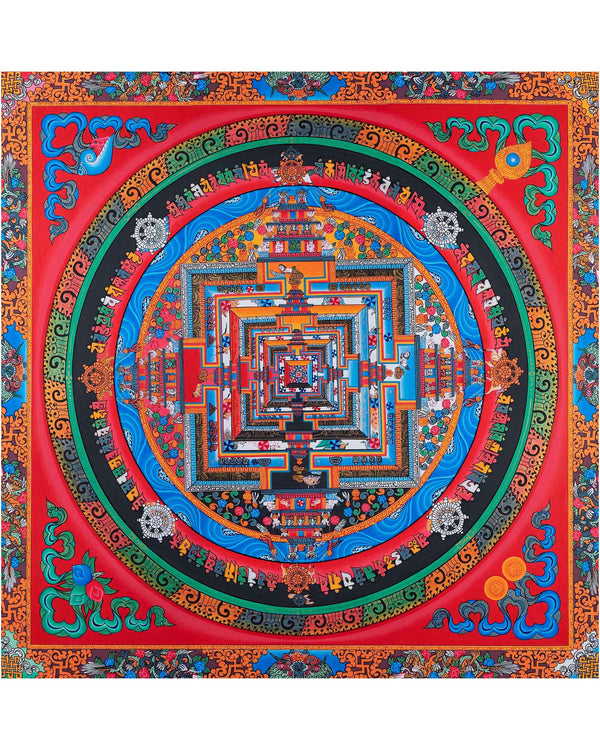 Red Kalachakra Mandala Thangka 