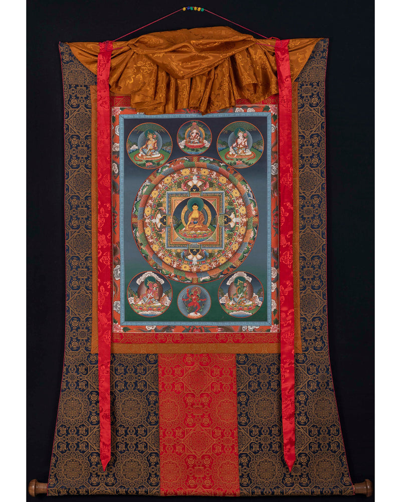Round Buddhist Mandala Painting 
