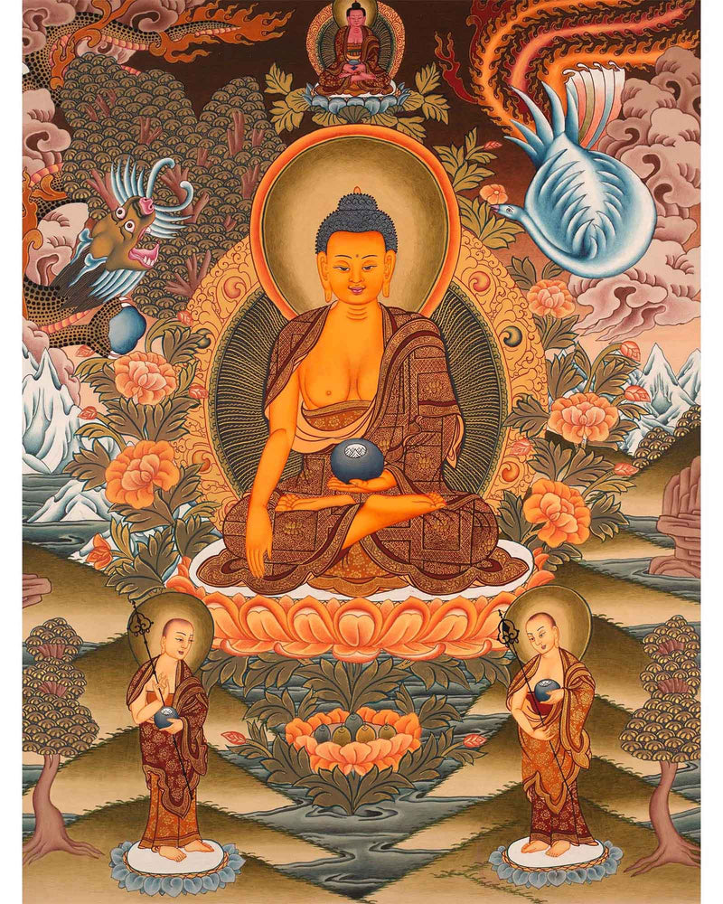 Sakyamuni Buddha Handmade Tibetan Thangka
