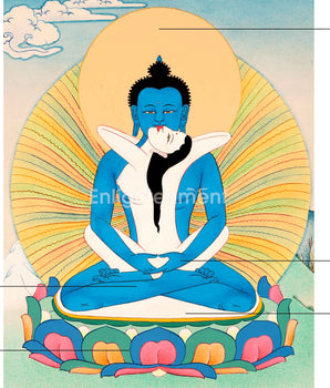 Samantabhadra -Consort Samantabhadri Thangka Art | Traditional Himalayan Tibetan Art