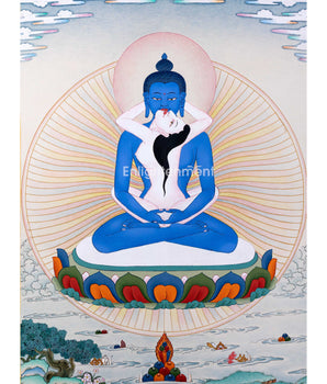 Samantabhadra With Samantabhadri Thangka |  Hand-painted Thangka for Inner Harmony