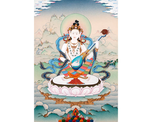 Saraswati Thangka | The Deity of Wisdom | Yangchenma Thanka