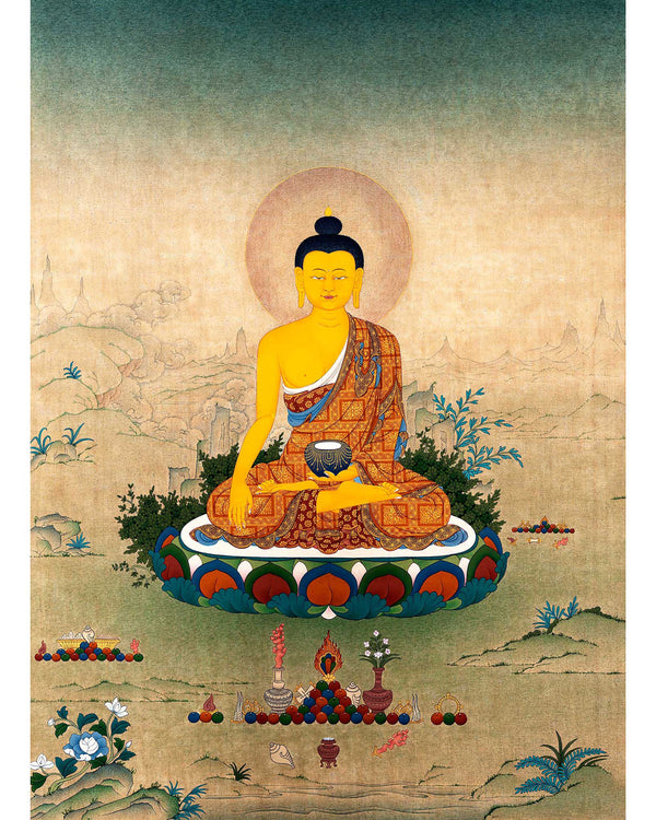 Shakyamuni Buddha Thangka | Traditional Karma Gadri Art