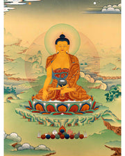 Buddha Shakyamuni Thangka | Hand Painted With Natural Stone Colors