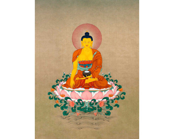 Shakyamuni Buddha Painting | Traditional Tibetan Buddhist Art