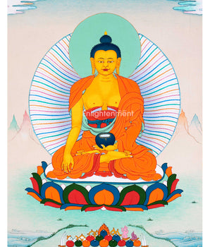 The Path to Liberation: Shakyamuni Buddha Thangka | Handpainted Sacred Tibetan Art