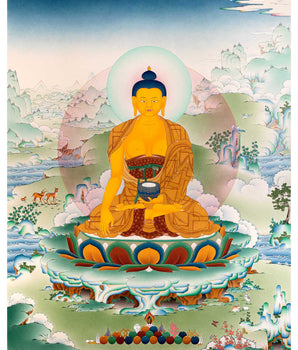 Exclusive Shakyamuni Buddha Thangka | Traditional Tibetan Art