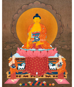 Tibetan Buddha Shakyamuni Painting | Himalayan Art of Gautama Buddha | Traditional Thangka Paiting