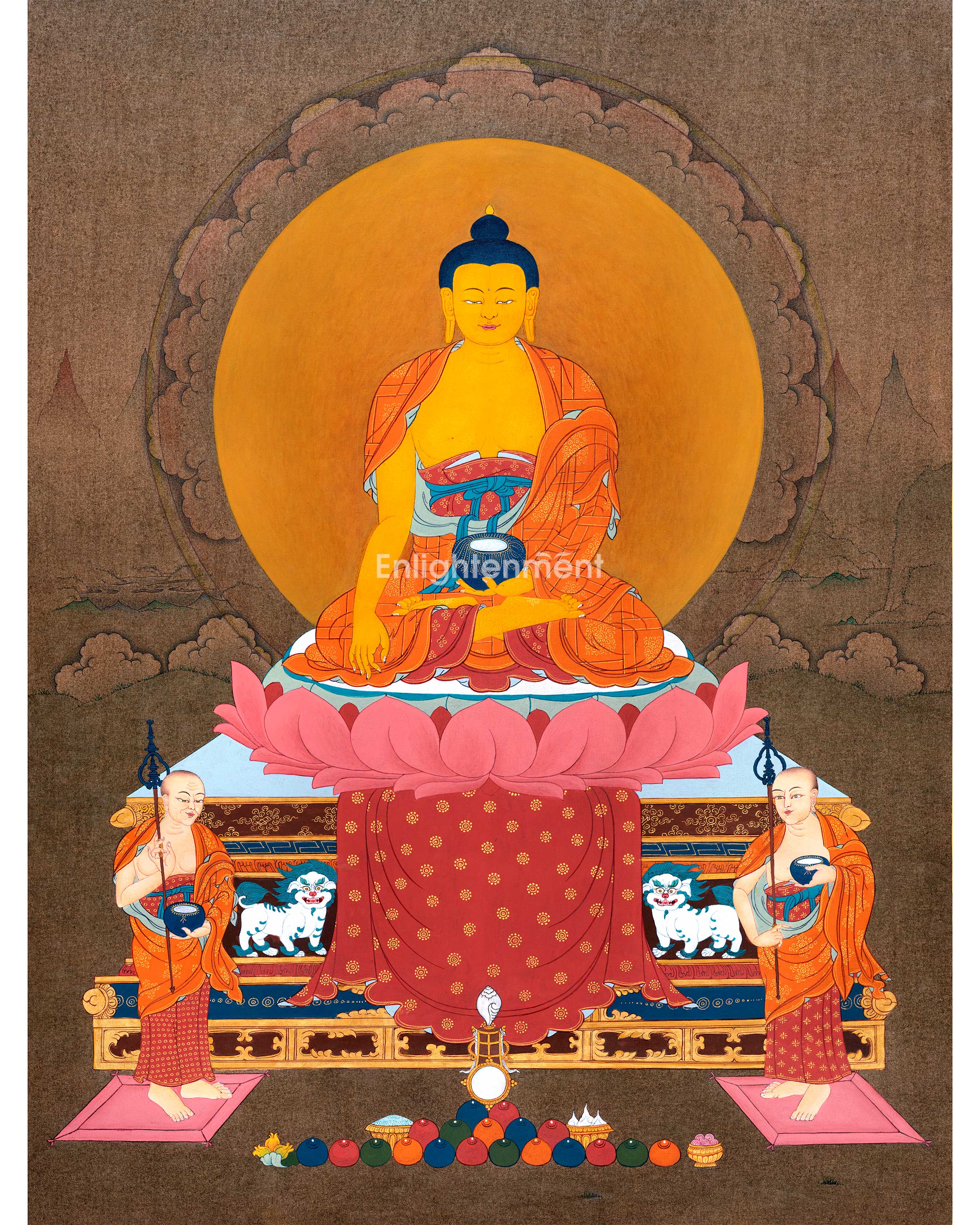 Tibetan Buddha Shakyamuni Painting | Himalayan Art of Gautama Buddha | Traditional Thangka Paiting