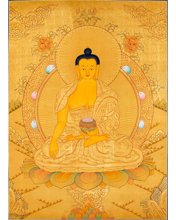 Full Gold Style Shakyamuni Buddha Thangka