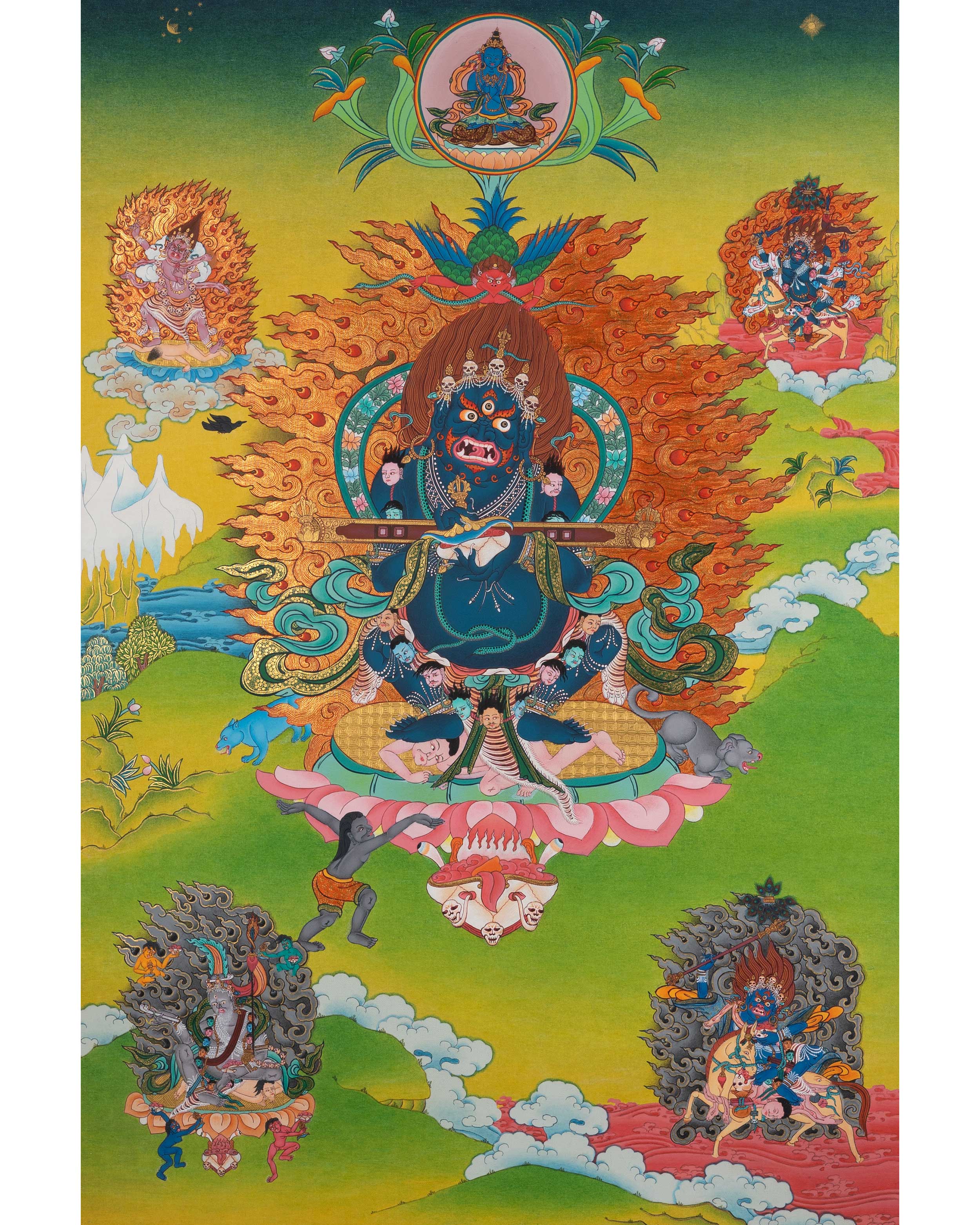 Shakyapa Mahakala Buddhism Thangka | Tibetan Buddhism Protector Deity Thangka Art