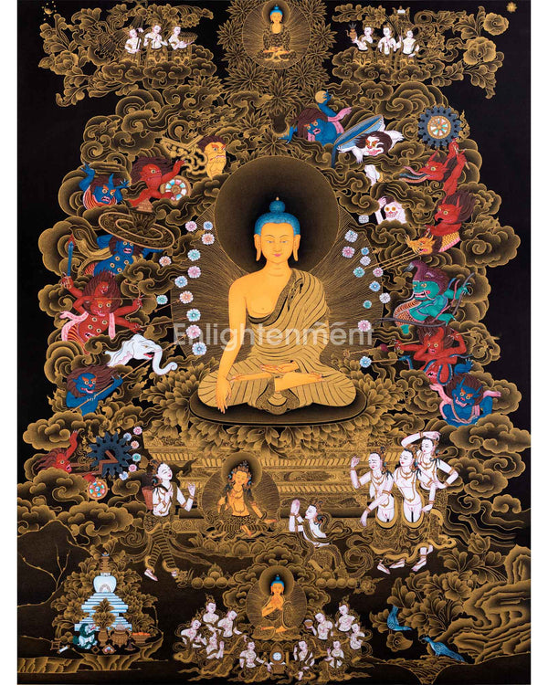 Thangka Of Buddha Shakyamuni And Mara Downloadable File