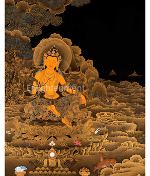 Acrylic Bodhisattva Manjushri Thangka | Tibetan Buddhist Art