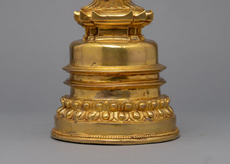 24K Gold Plated Stupa | Kadampa Style Stupa | Religious Decors