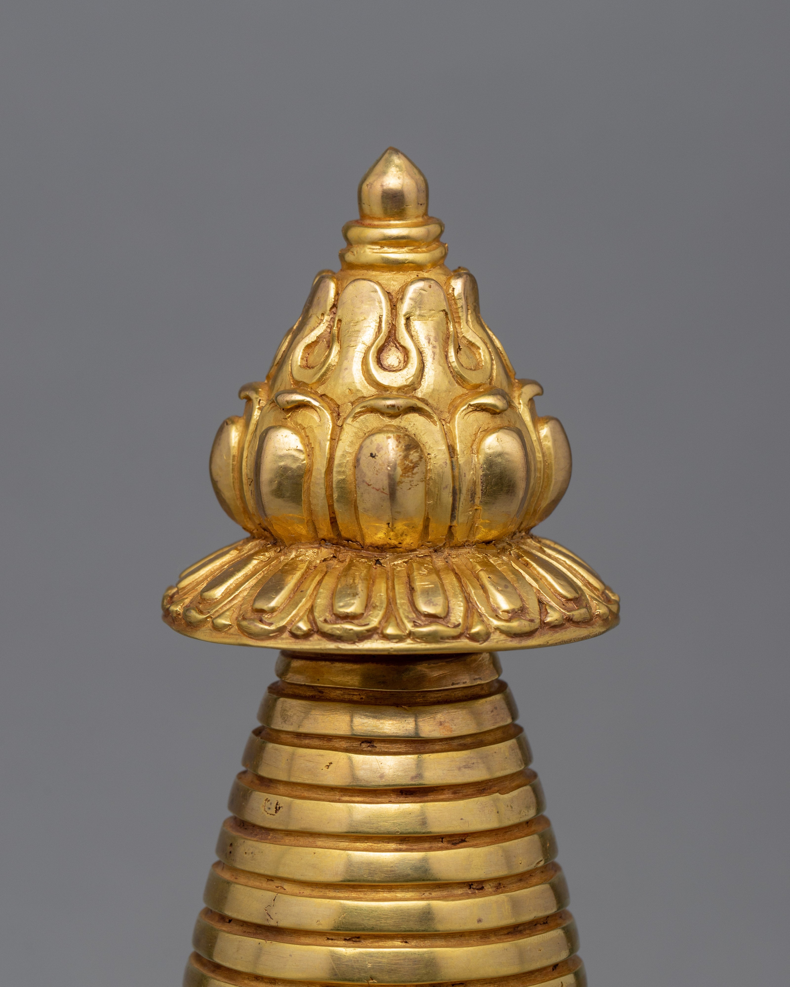24K Gold Plated Stupa | Kadampa Style Stupa | Religious Decors