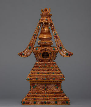 24K Gold Plated Buddhist Stupa