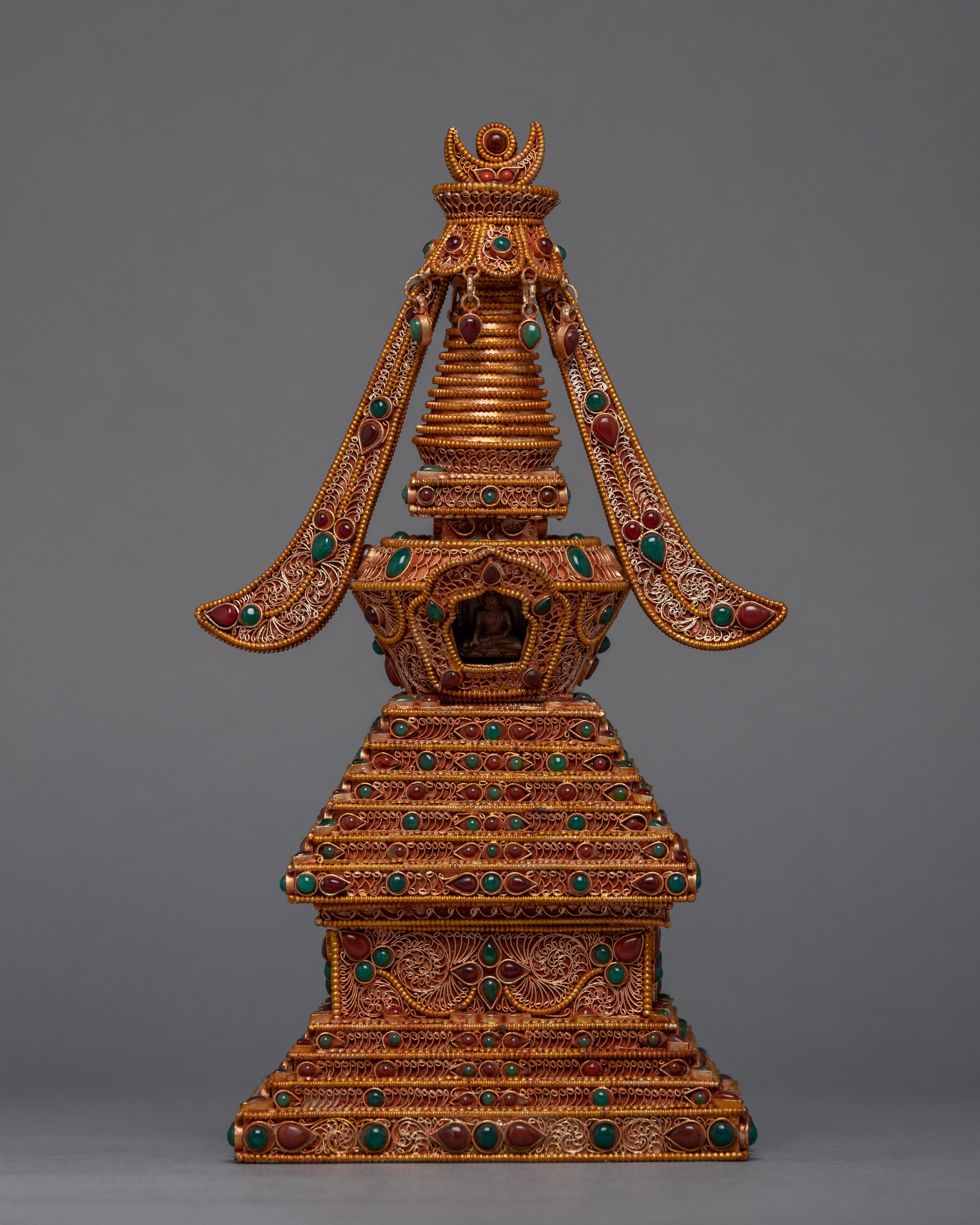 24K Gold Plated Buddhist Stupa