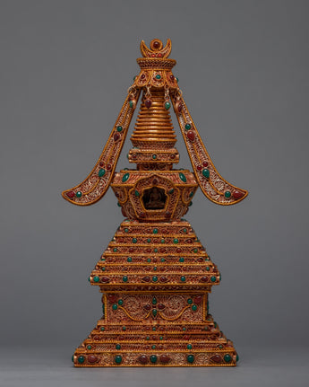 24K Gold Plated Buddhist Stupa