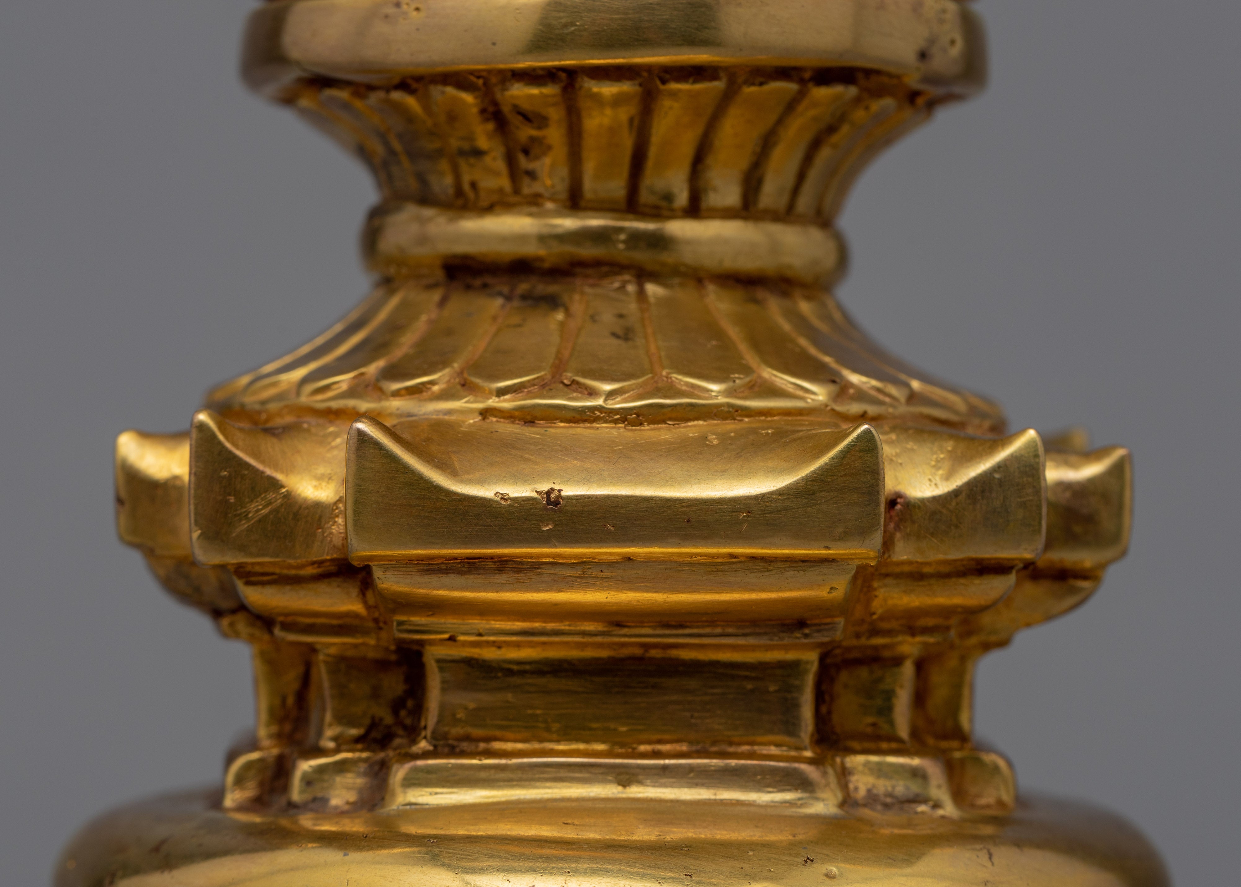 24K Gold Plated Stupa | Kadampa Style Stupa | Religious Decors