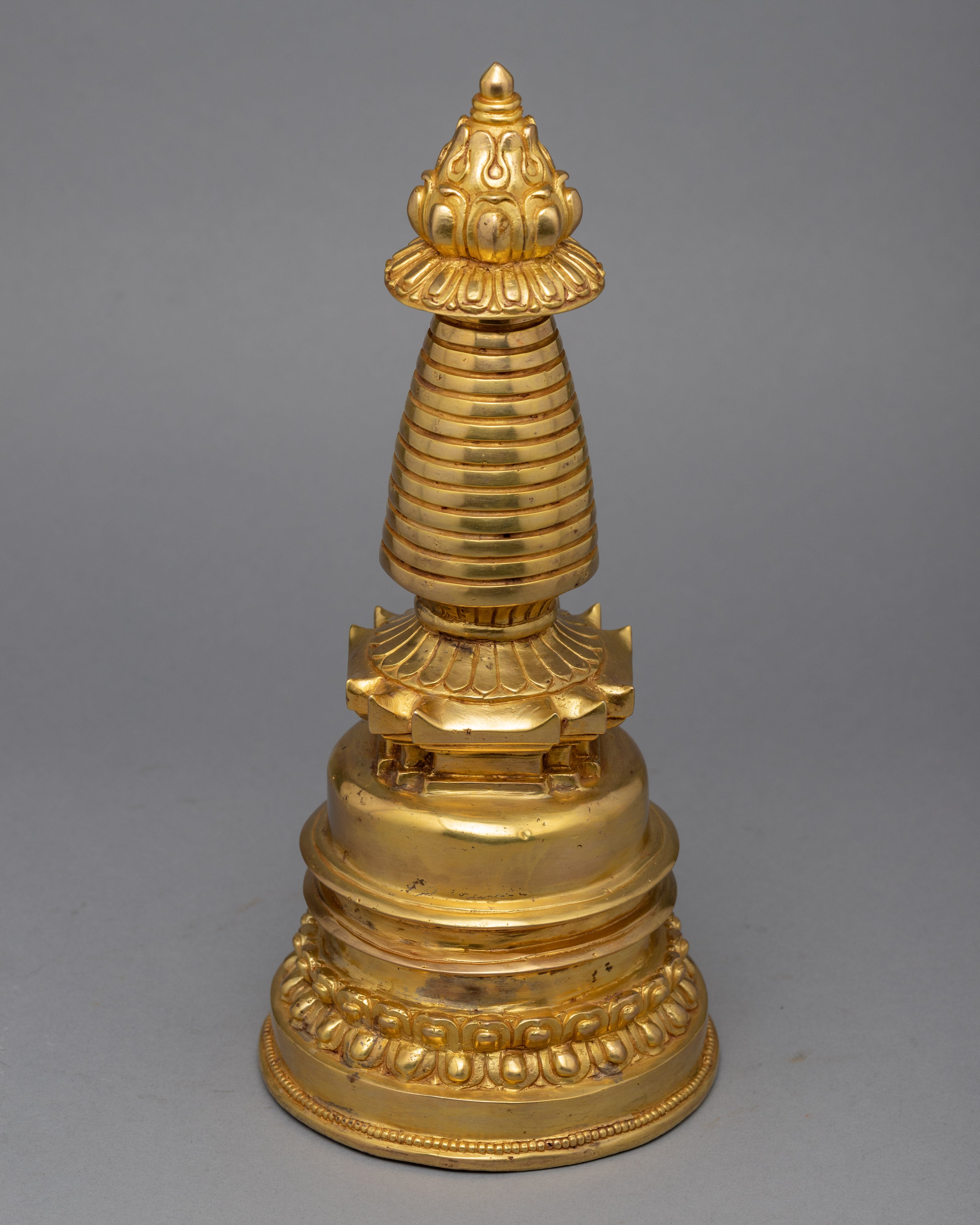 24K Gold Plated Stupa | Kadampa Style Stupa | Religious Decors