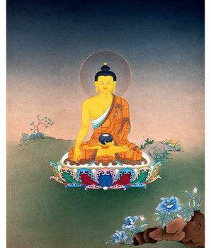 Shakyamuni Buddha  Traditional Thangka | Tibetan Buddhist Art