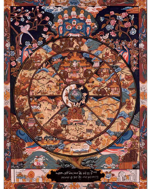 Tibetan Wheel Of Life Thangka