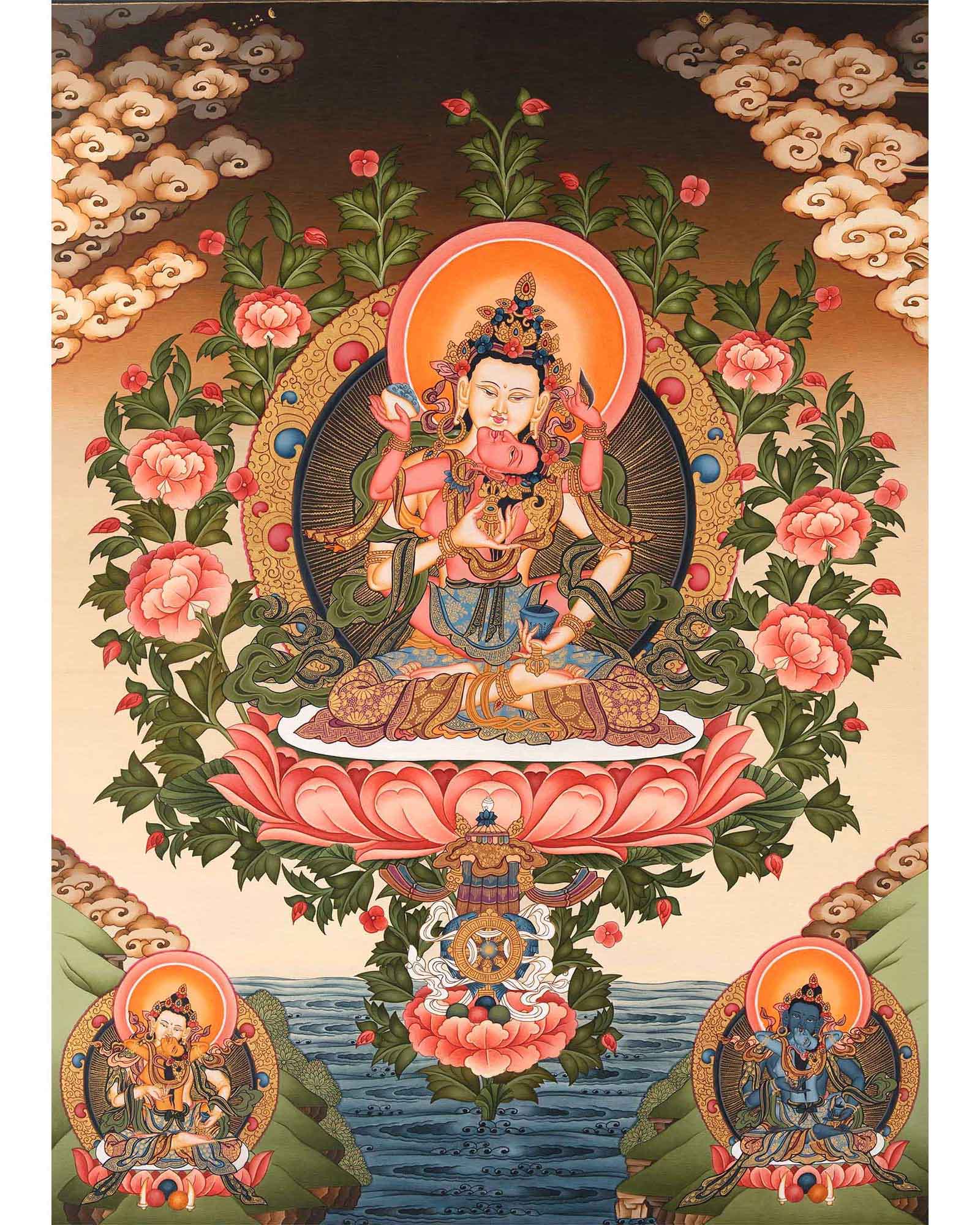 Traditional Vajrasattva Shakti Thangka 