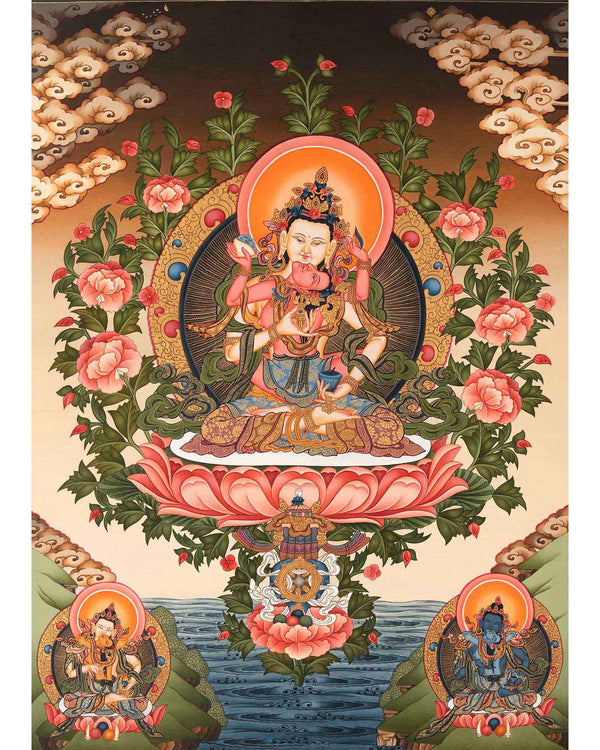 Traditional Vajrasattva Shakti Thangka 