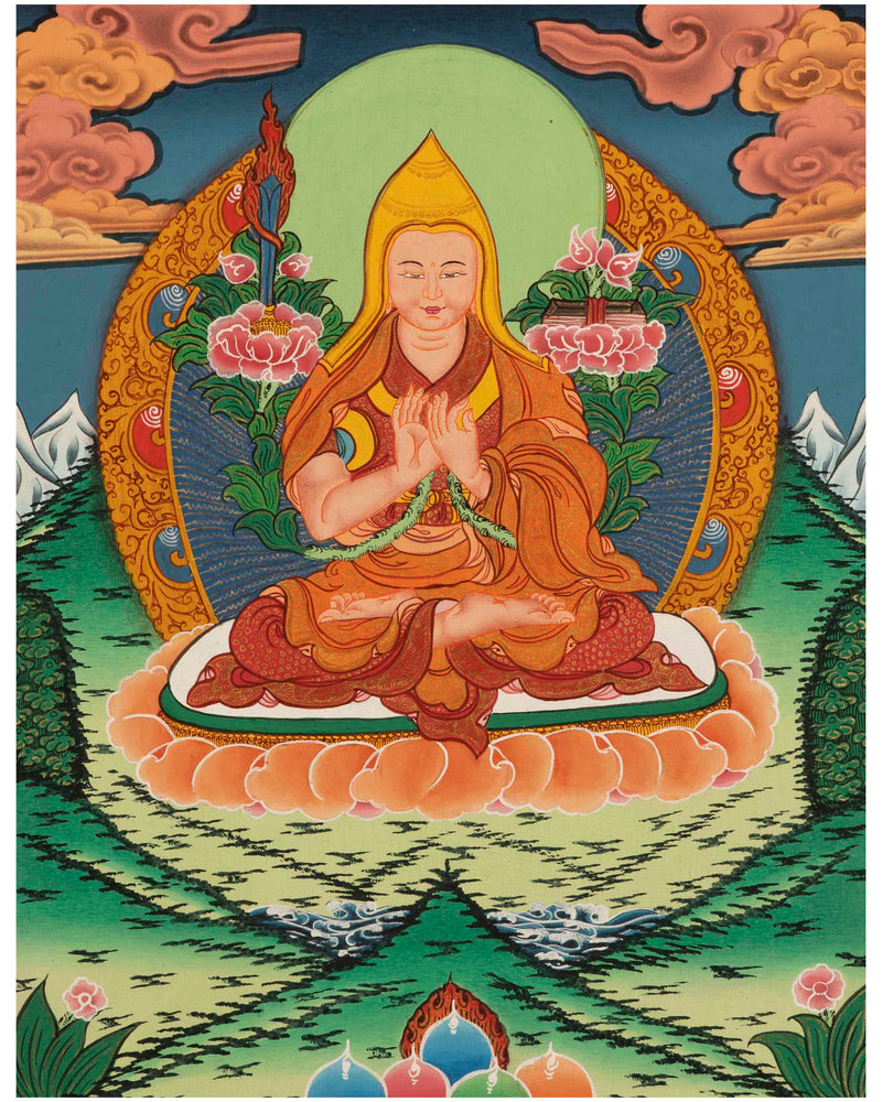 Tsongkhapa Tibetan Thangka 