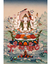 Cundi Buddha Thangka | Traditional Hand Painted Artwork