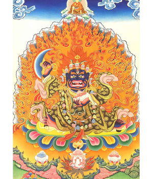 Two armed Bernagchen Mahakala Thangka Painting