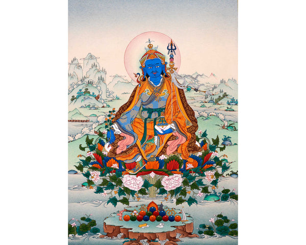 Guru Urgen Menla, Medicine Buddha Form of Guru Rinpoche Thangka