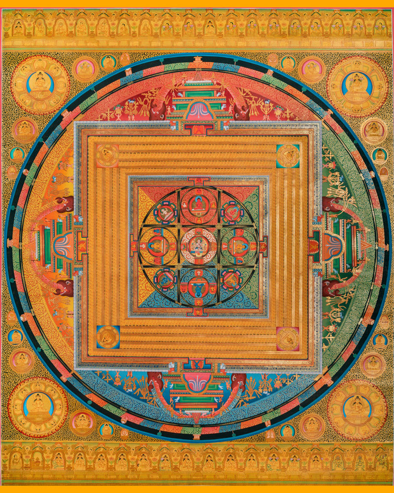 Vairochona Buddha Mandala Thangka Print