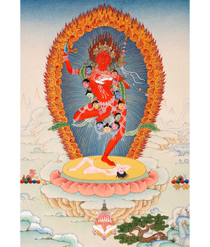 Vajravarahi Thangka Painting | Hand Painted Traditional Dakini Art