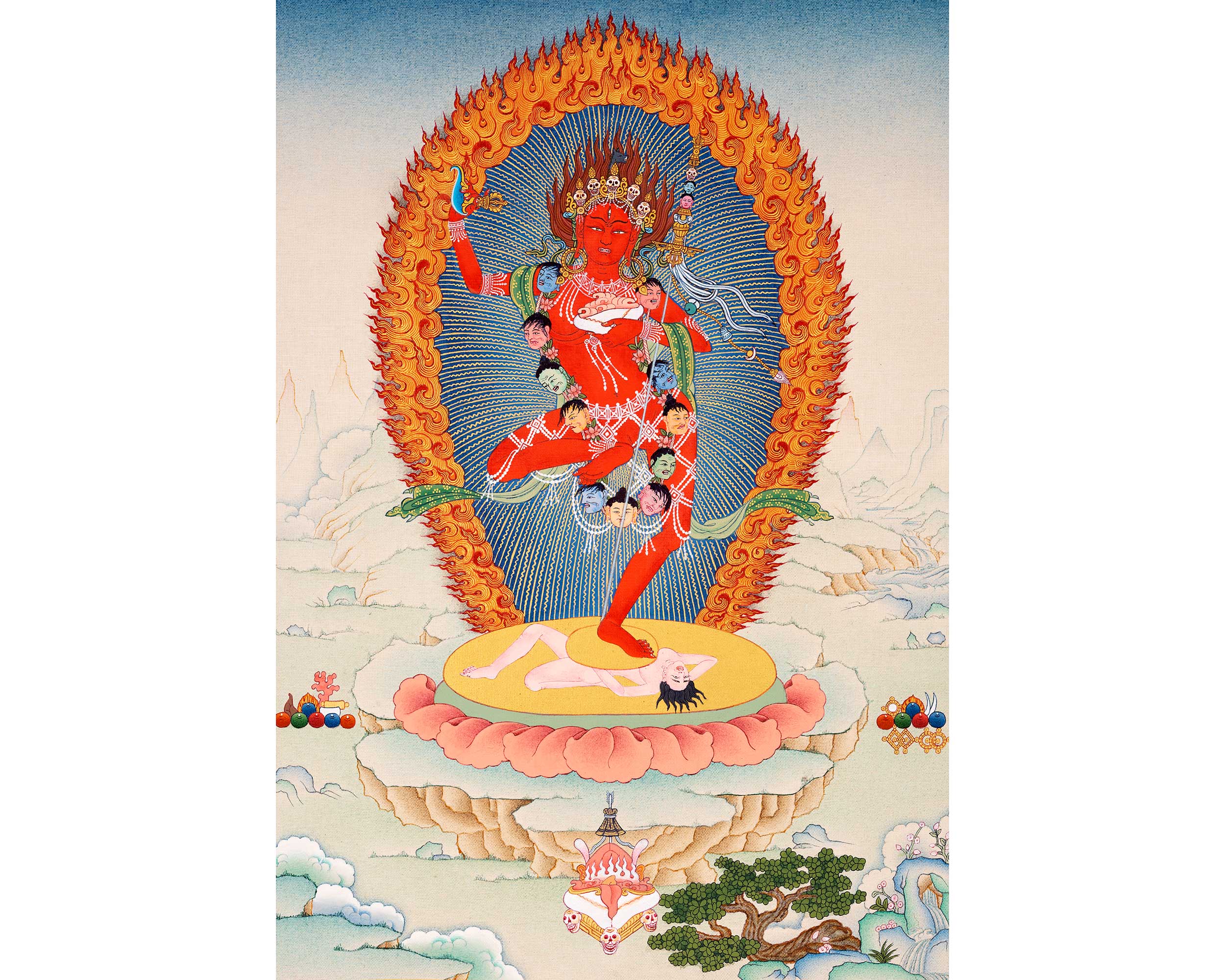 Vajravarahi Thangka Painting | Hand Painted Traditional Dakini Art
