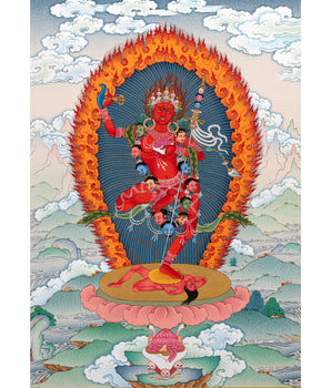VajraVarahi (Dorje Phagmo) Thangka includes Brocade
