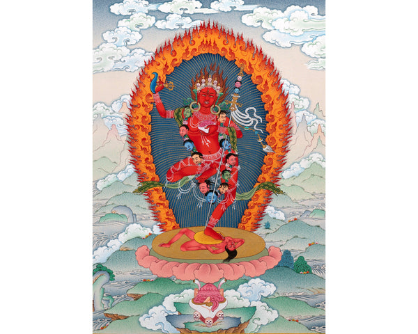 VajraVarahi (Dorje Phagmo) Thangka includes Brocade