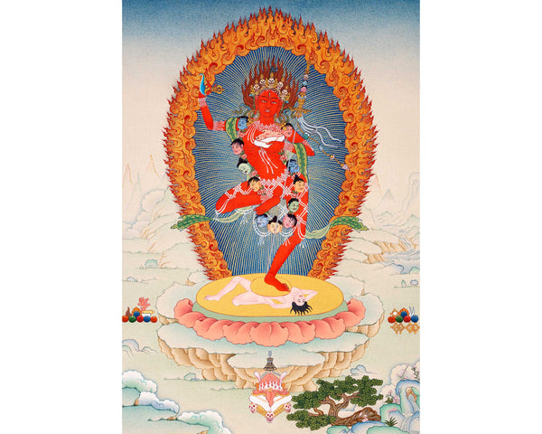 Vajravarahi Thangka Painting | Hand Painted Traditional Dakini Art