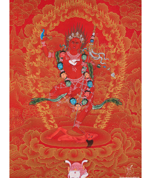 Tibetan Buddhist Thangka Of Dakini Vajravarahi | Buddist Dakini Thangka For Meditation