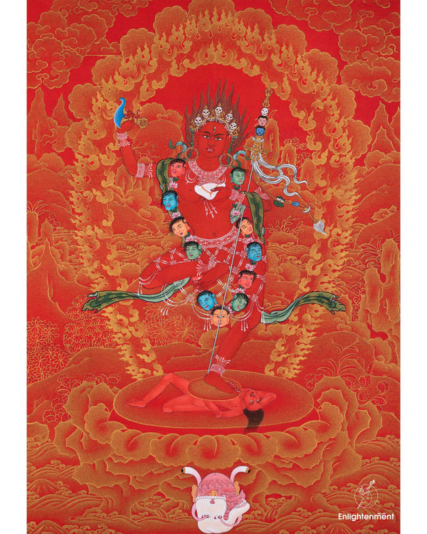 Tibetan Buddhist Thangka Of Dakini Vajravarahi | Buddist Dakini Thangka For Meditation