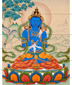Vajradhara Buddha Thangka in Natural Stone colors