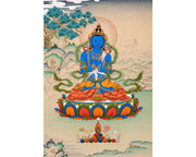 Vajradhara Buddha Thangka in Natural Stone colors
