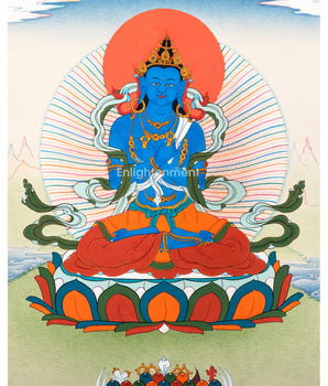 Hand Painted Vajradhara Thangka | Primordial Buddha Guru Dorje Chang | Hanpainted Thangka Art