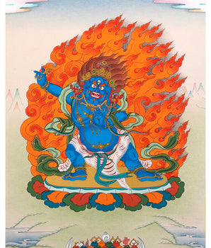 Vajrapani Thangka | Powerful Bodhisattva Painting