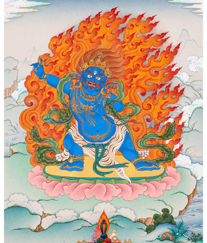 Vajrapani Bodhisattva Thangka | Tibetan Buddhist Painting