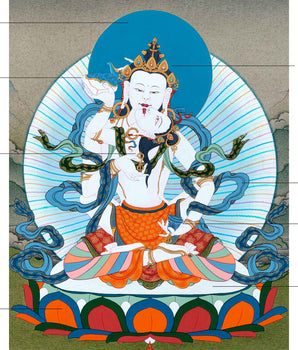Vajrasattva with Consort Thangka | Traditionally Hand Painted Yab Yum Art