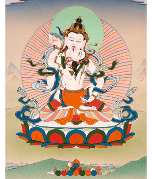 Vajrasattva with Consort Thangka | Finely Hand Painted Art